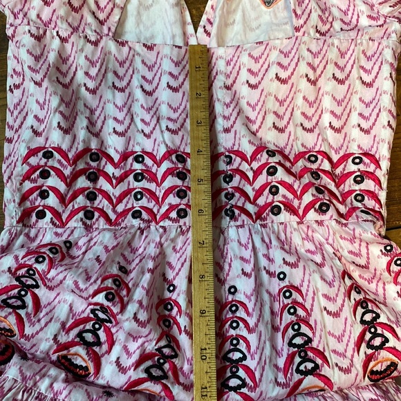 Temperley London Poet Tea Length Embroidered Dress Pink Eyelet Midi Small 4 - Picture 15 of 17